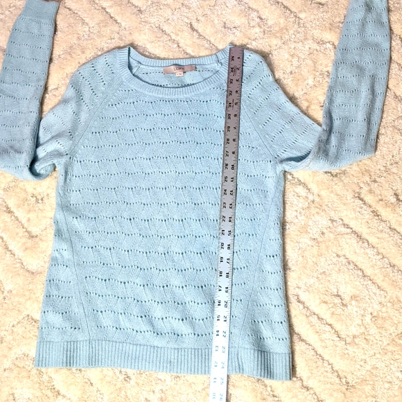 Loft Seafoam Green Knit Pullover Sweater, M - Picture 5 of 7